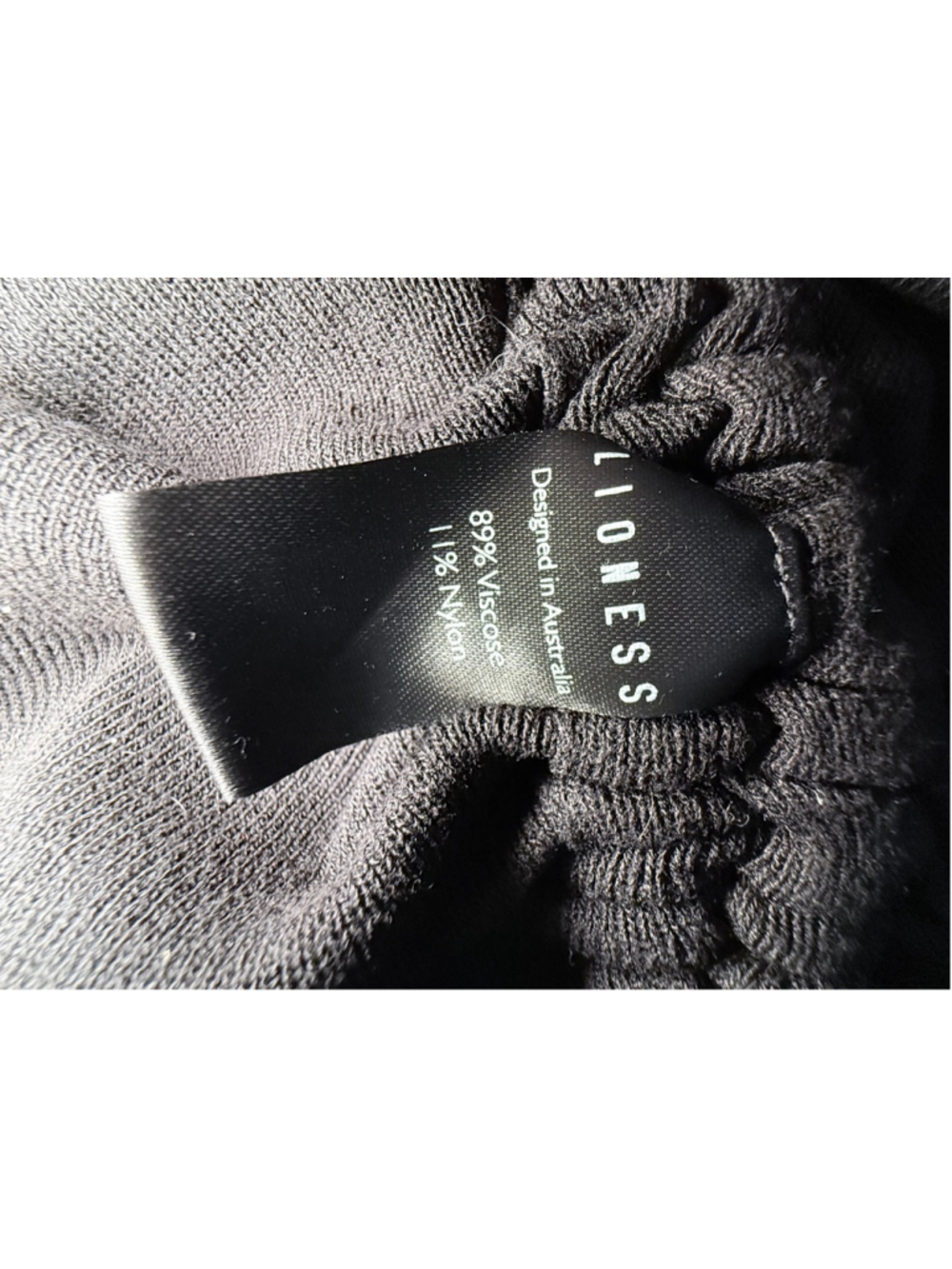 Women's LIONESS Black Ribbed Ruched Mini Dress S - Picture 6 of 6